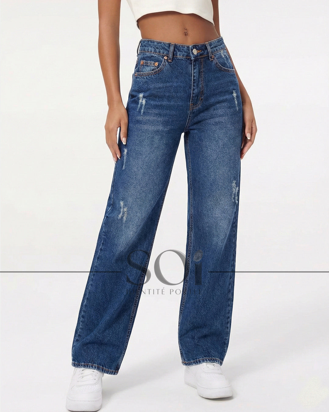 High-Waisted Wide-Leg Denim