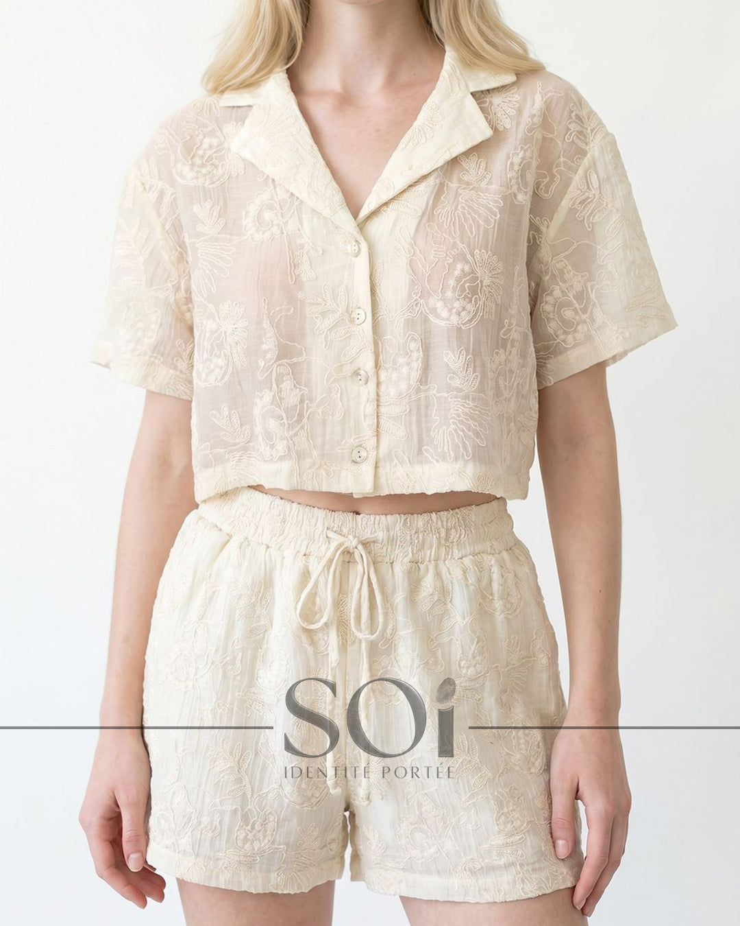 Floral Embroidered Set