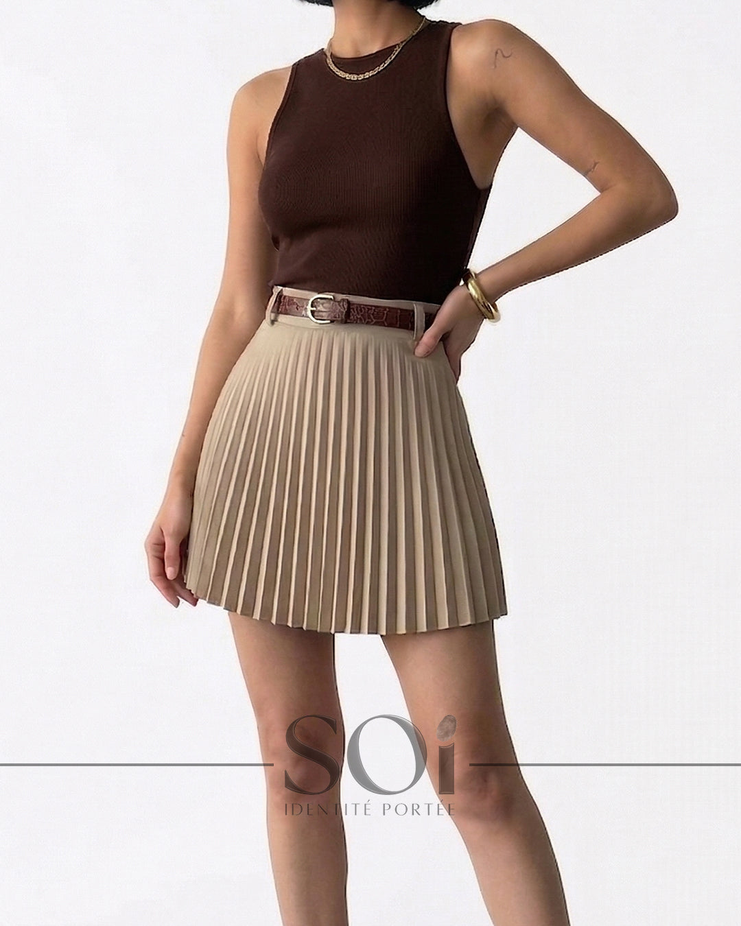Pleated Mini Skirt