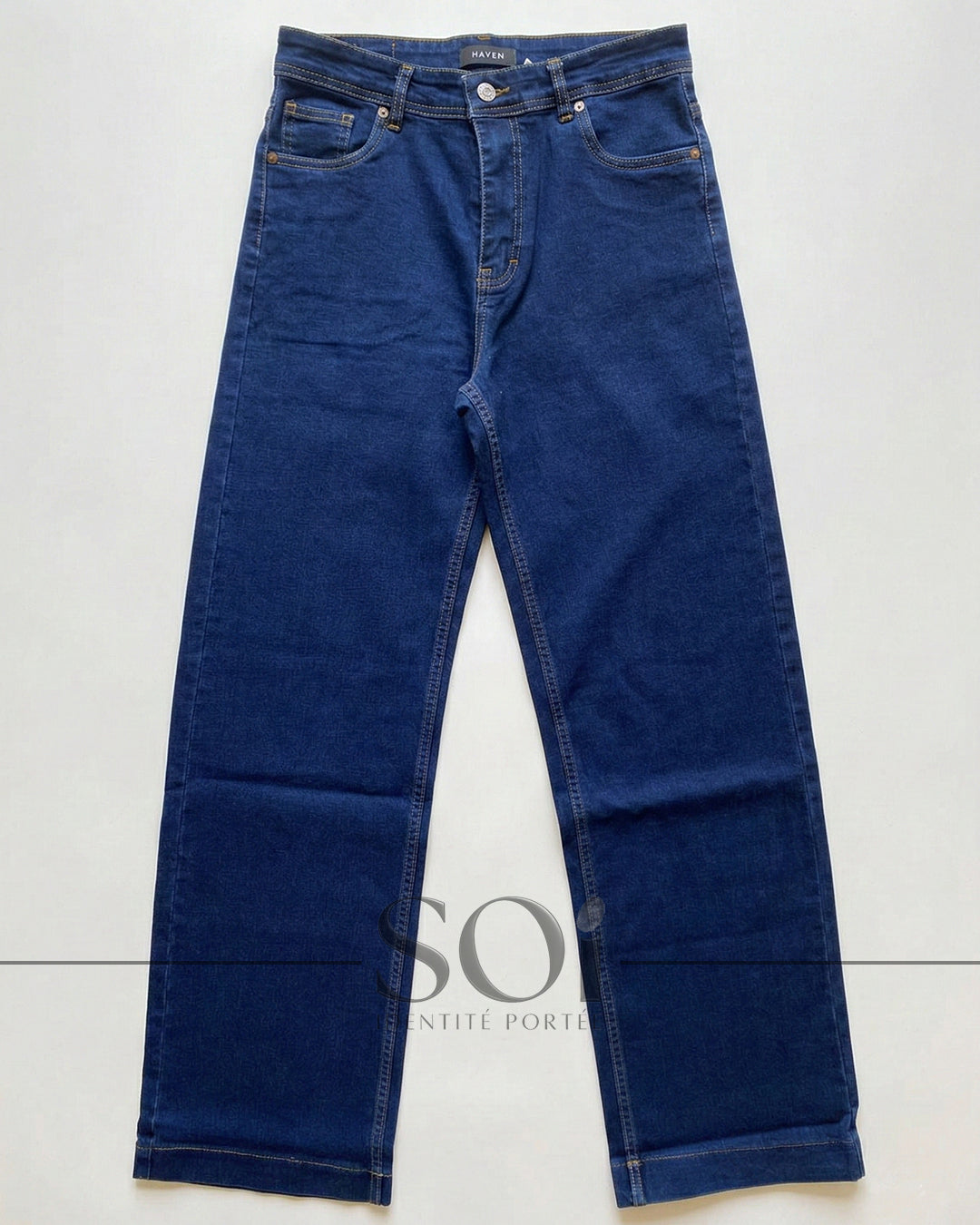 Wide Leg Deep Indigo Jeans