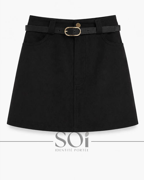 Belted Mini Skirt