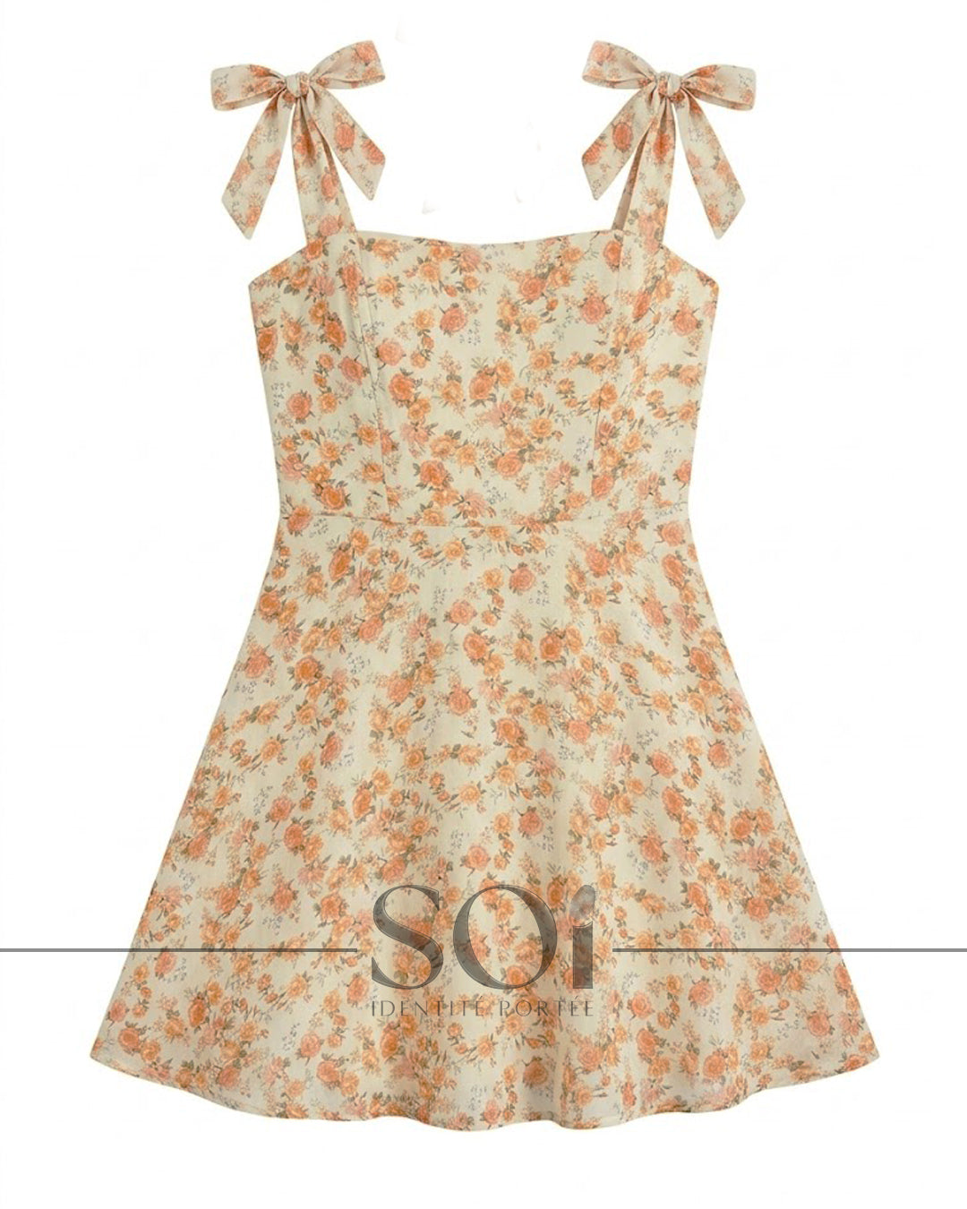 Floral Tie Strap Mini Dress
