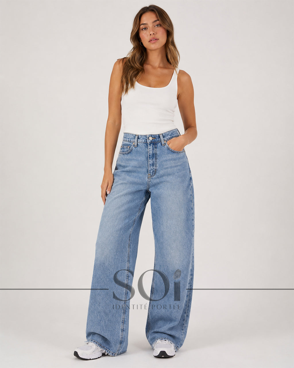 Light Blue Wide-Leg Jeans