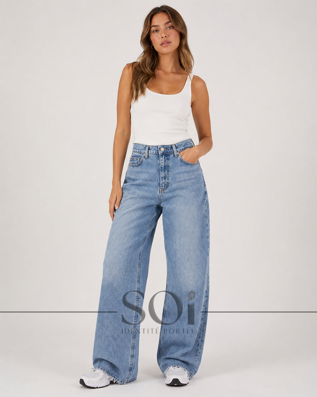 Light Blue Wide-Leg Jeans