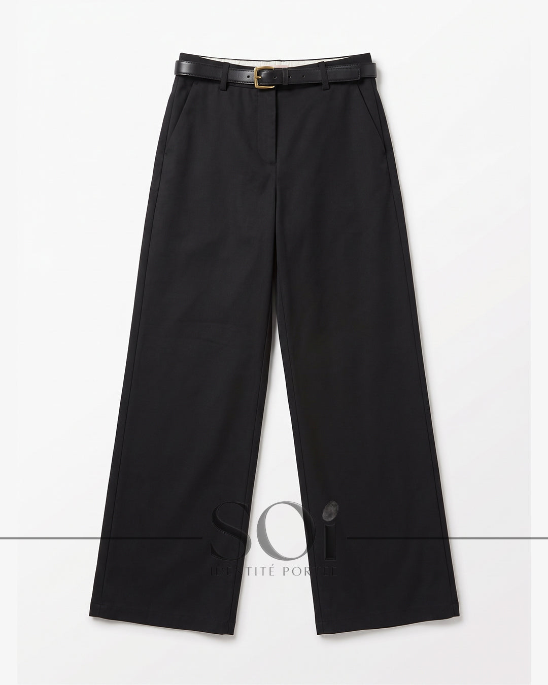 Belted Wide-Leg Pants