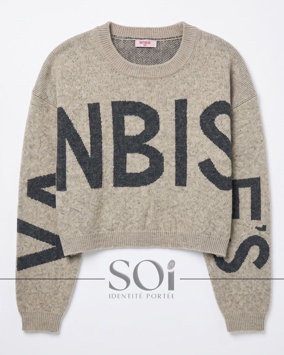 Letter Knit Sweater