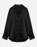 Satin Button-Down Shirt