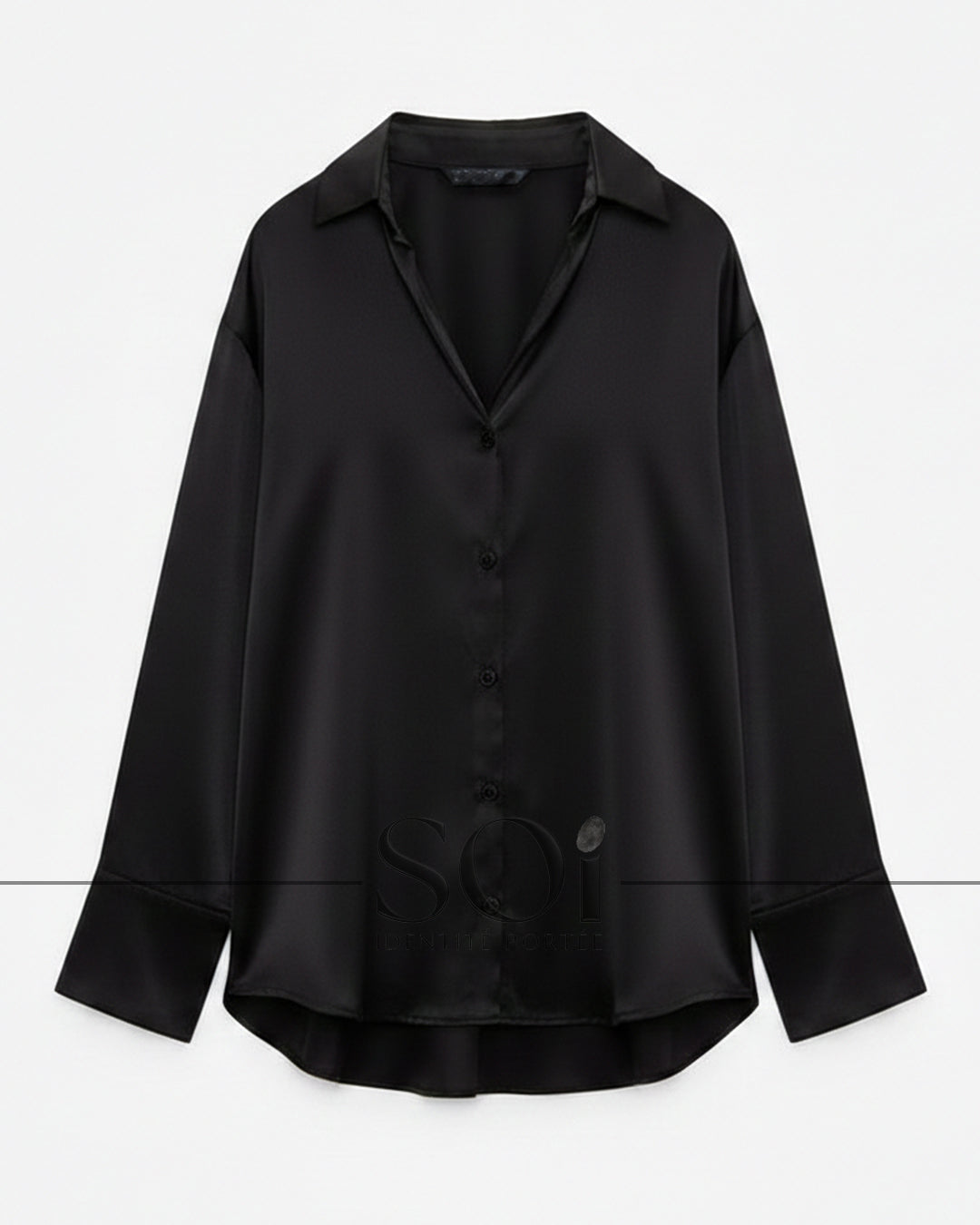 Satin Button-Down Shirt