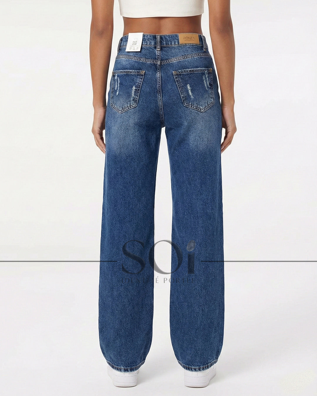 High-Waisted Wide-Leg Denim