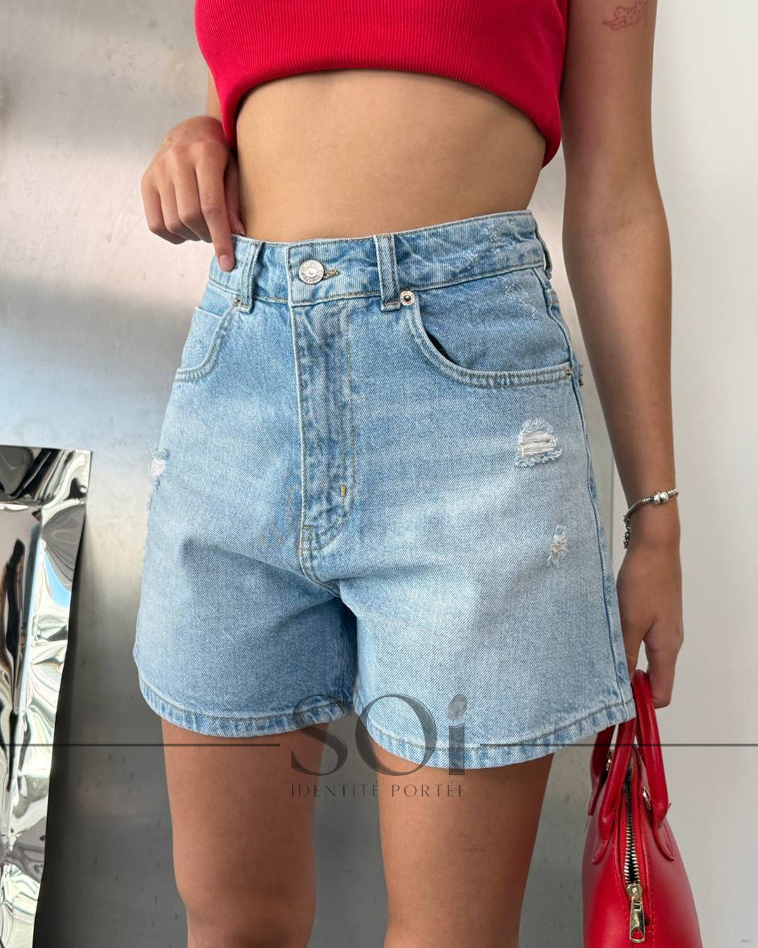 High Waist Denim Shorts