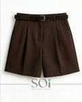 High-waisted tailored shorts