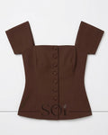 Off-shoulder buttoned Top