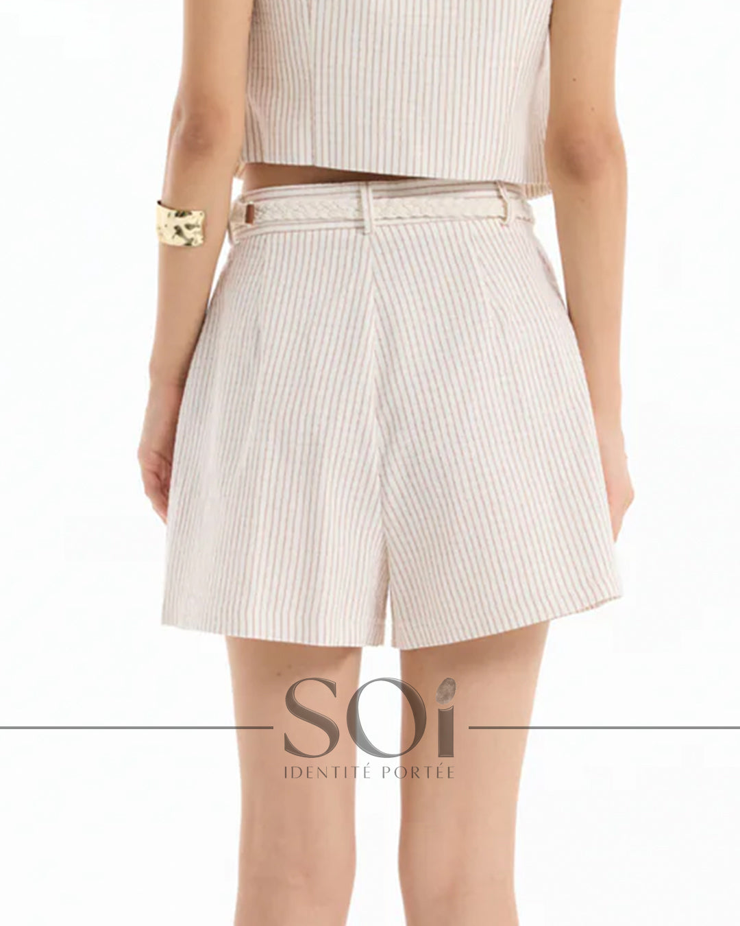 High Waist Striped Shorts