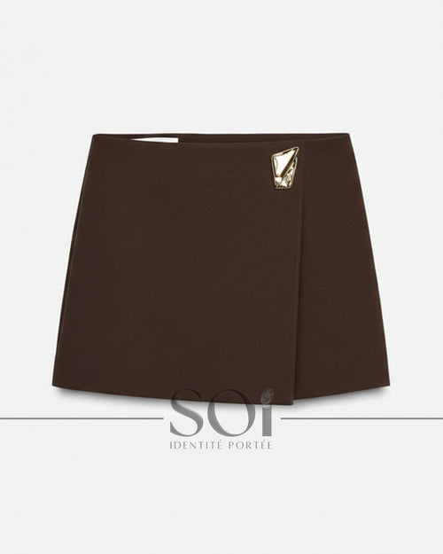 Button-Detail Mini Skort