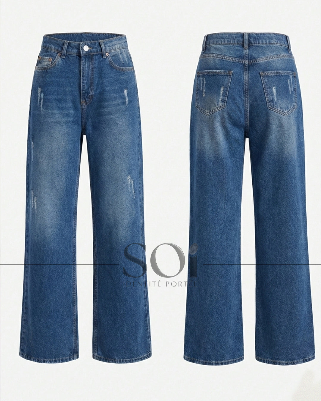 High-Waisted Wide-Leg Denim