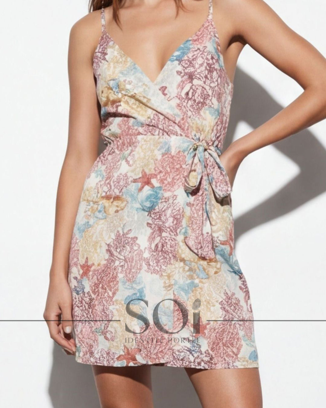 Floral Tie-Waist Mini Dress