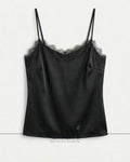 Lace-Trim Satin Top