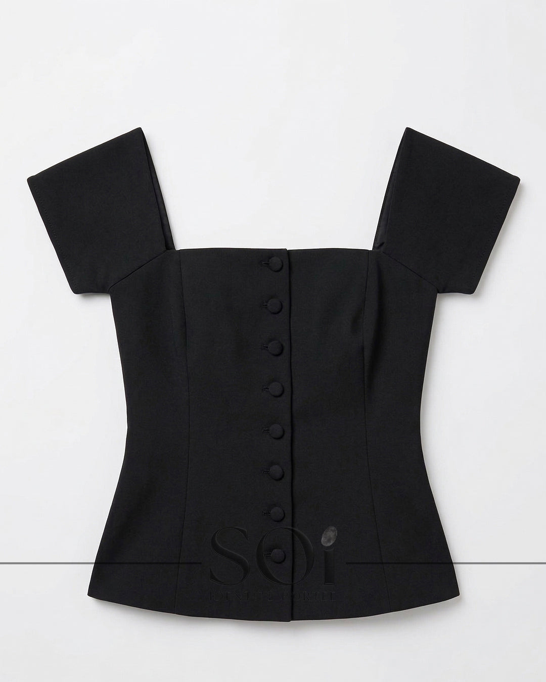 Off-shoulder buttoned Top