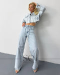 Wide Leg Tie Detail Jeans