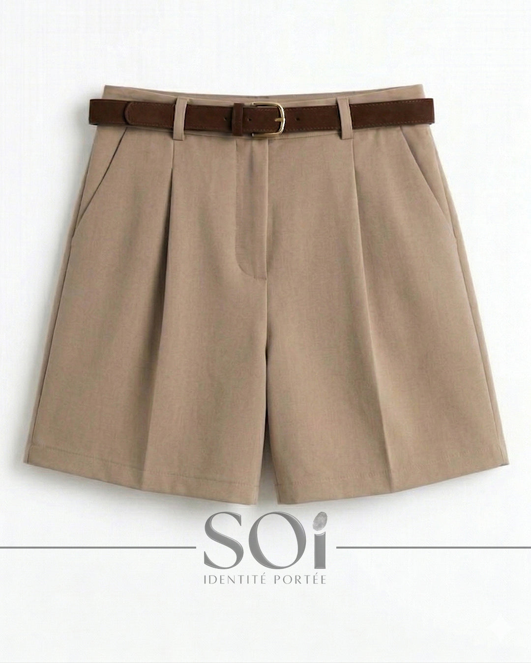 High-waisted tailored shorts