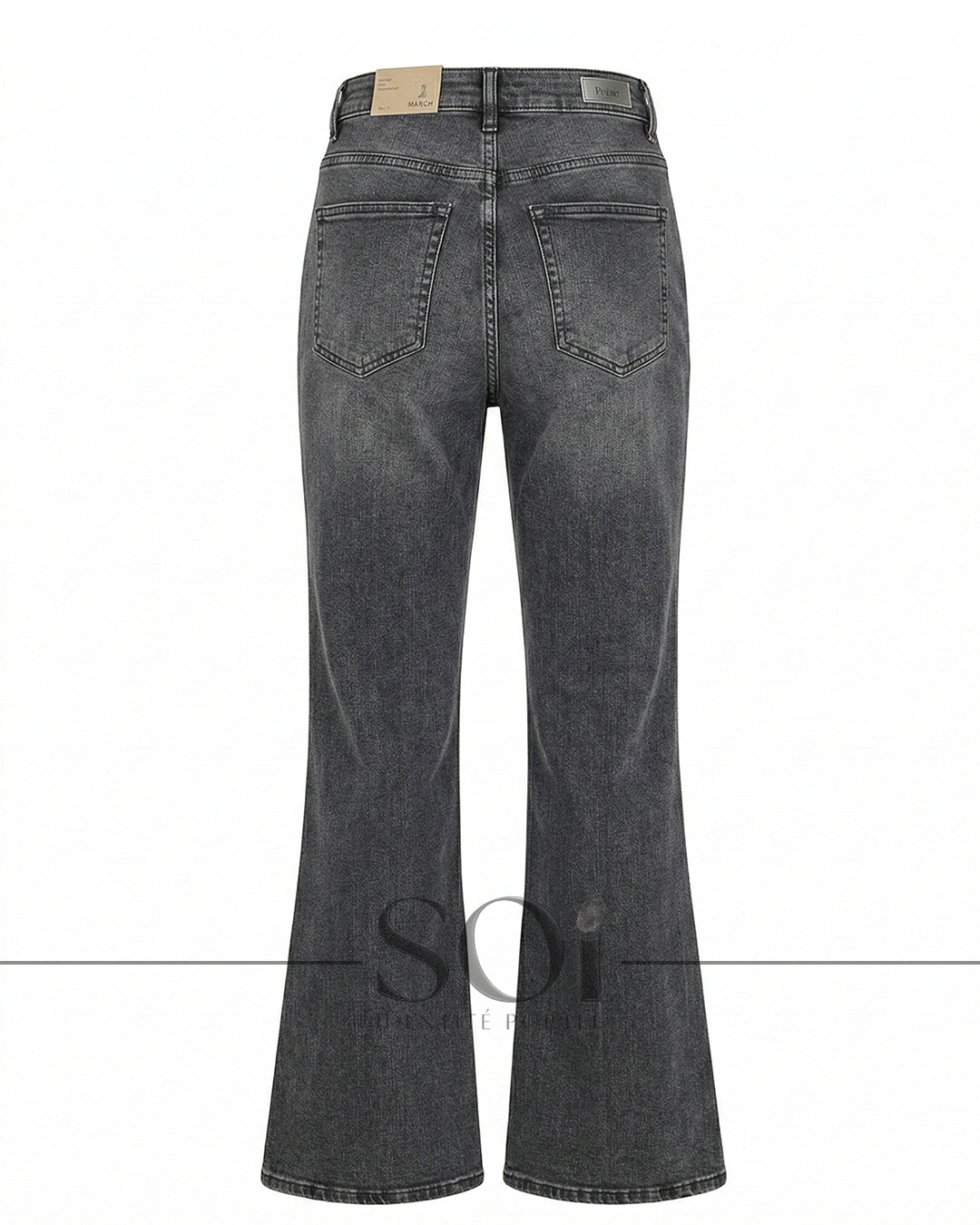 Washed Black High-Rise Flare Jeans