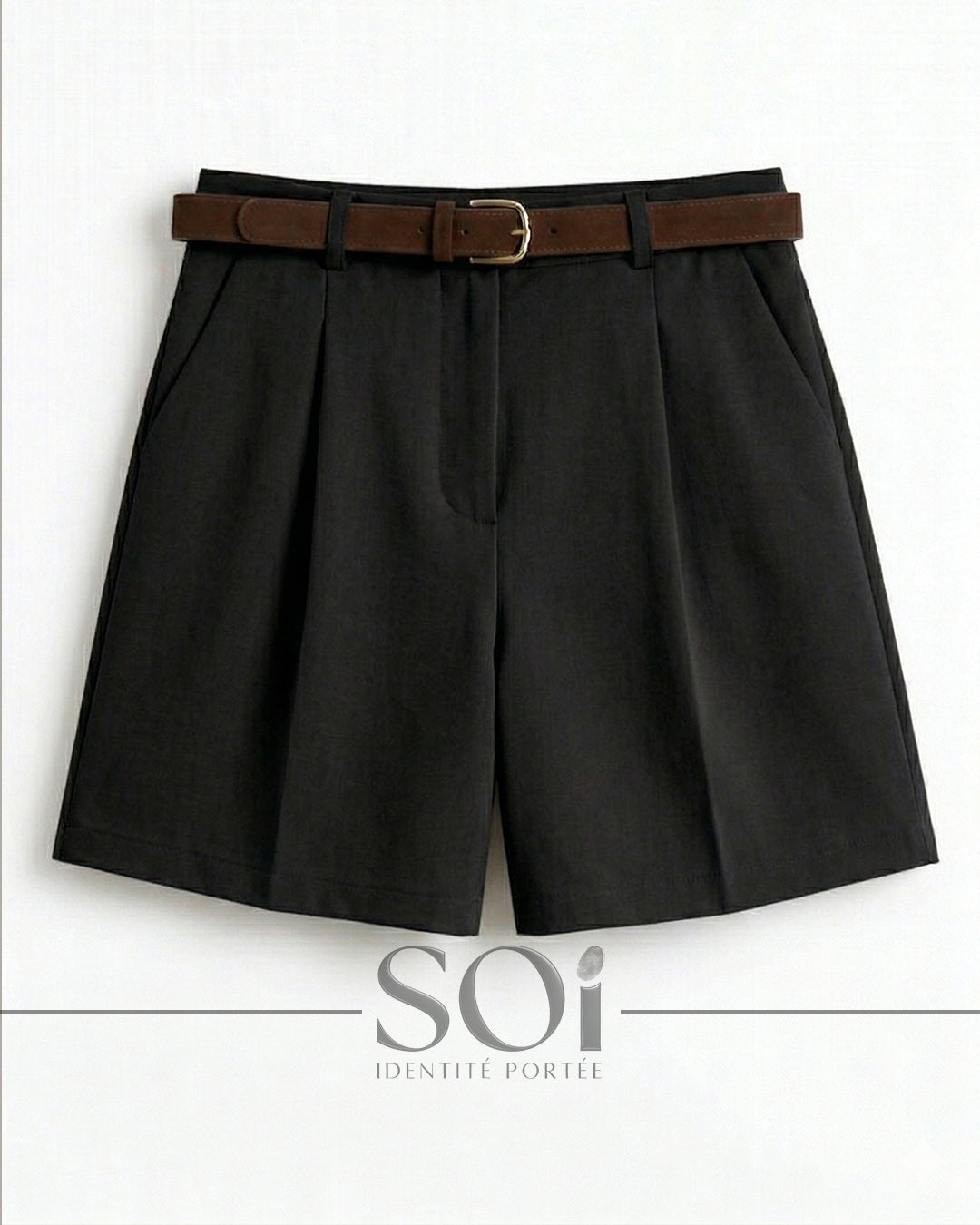 High-waisted tailored shorts