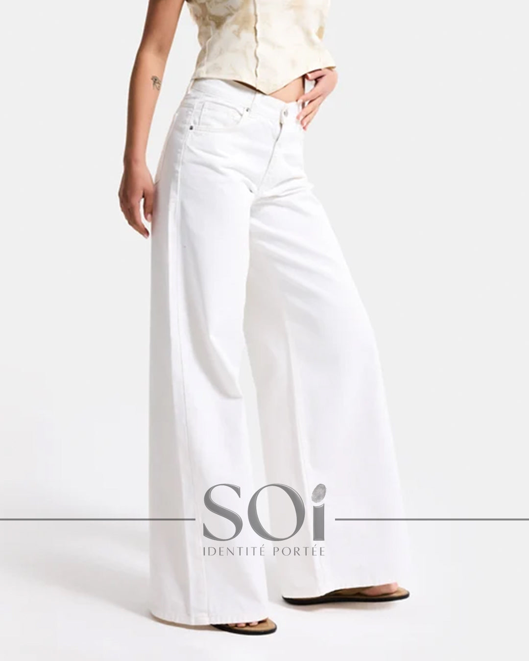 Wide-leg jeans white