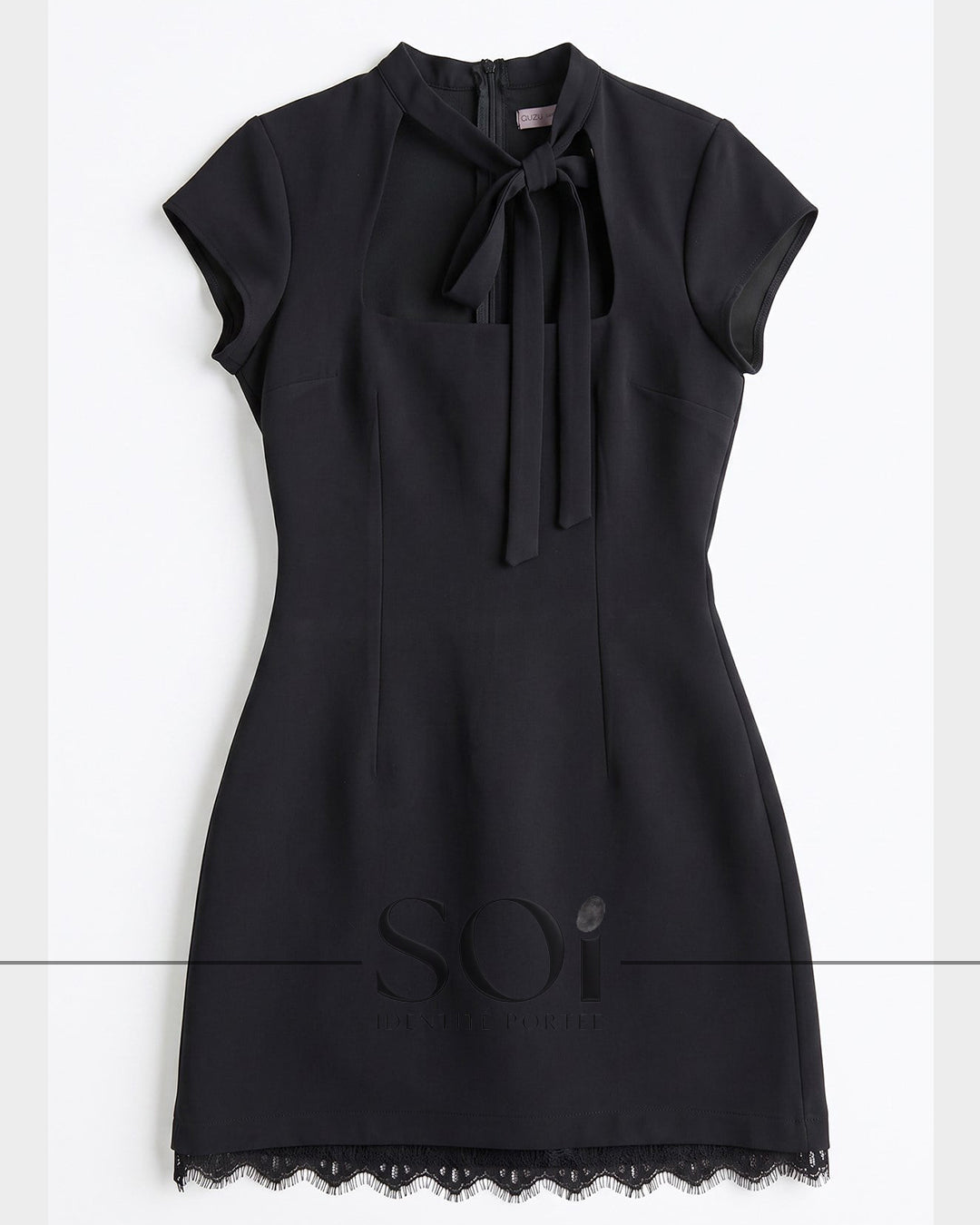 Scarf-Neck Mini Dress