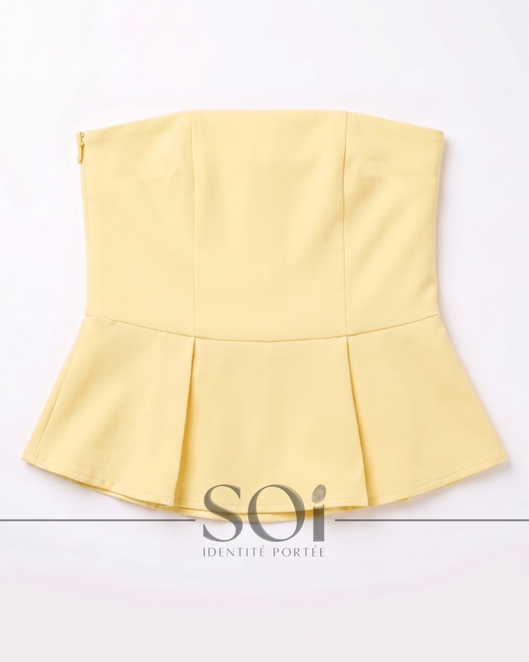 Strapless Peplum Top